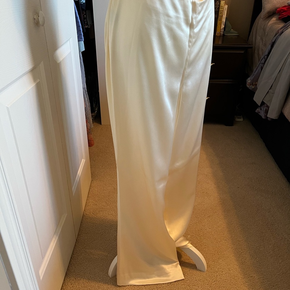 Elegant Cream Satin Pants